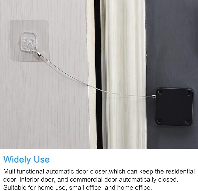 MECCANIXITY Punch Free Automatic Sensor Door Closer 39.4" Retractable Cable Lock - Image 7