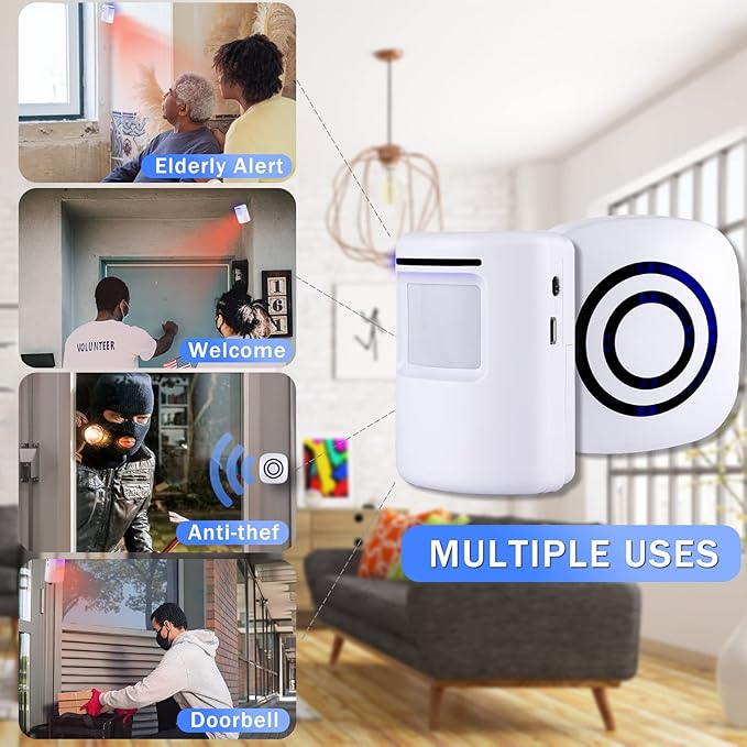 Shaogax Motion Sensor Alarm System, Wireless Home Security Driveway Alarm Indoor - Image 6
