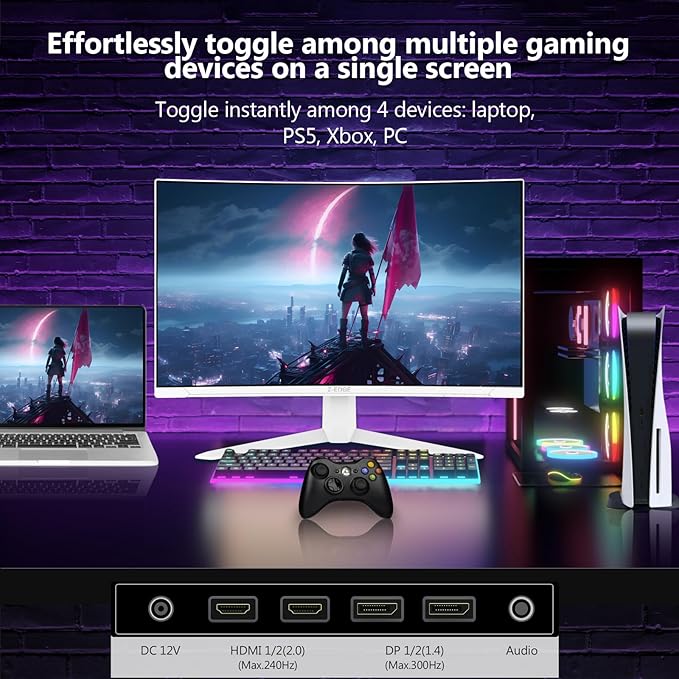 Z-Edge 27 inch Curved Gaming Monitor, FHD 1080P 300Hz Curved Monitor 1500R - Image 9