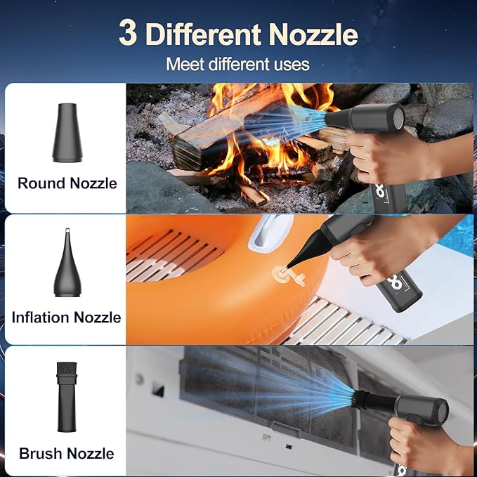 Compressed Air Duster, 180000RPM Powerful Cordless Electric Air Duster - Image 8