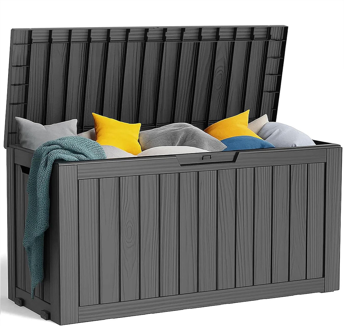 patiozen 75 gallon resin deck box,waterproof outside storage, main product view
