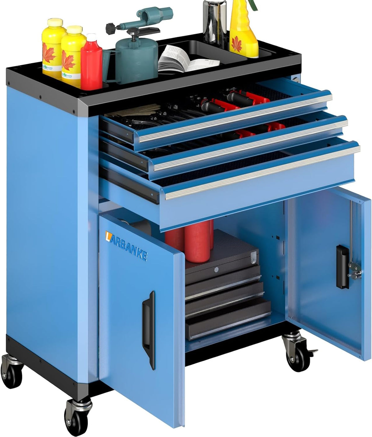 larbanke rolling tool chest with lock&keys,360° wheels and, main product view