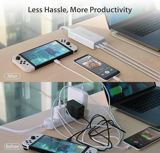j5create 185W GaN USB-C/A 3-Port Laptop Super Charger w/Power Delivery 3.1 - Image 7