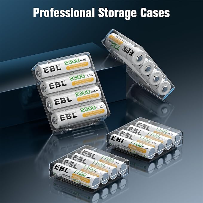 EBL AA 2300mAh and AAA 1100mAh Ni-MH Rechargeable Batteries and AA AAA - Image 7