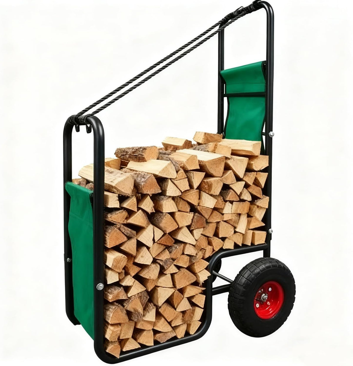 kapler firewood cart with wheels - heavy duty, view 9