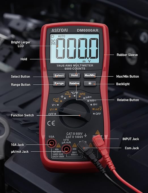 AstroAI Digital Multimeter TRMS 6000 Counts Volt Meter Ohmmeter Auto-Ranging - Image 8