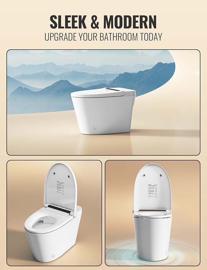 Luoware Smart Toilet with Bidet Built in, Luxury One Piece Elongated Bidet - Image 9