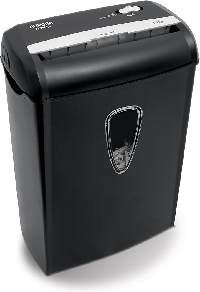 Aurora AU890XA 8-Sheet Crosscut Paper and Credit Card Shredder - Image 6