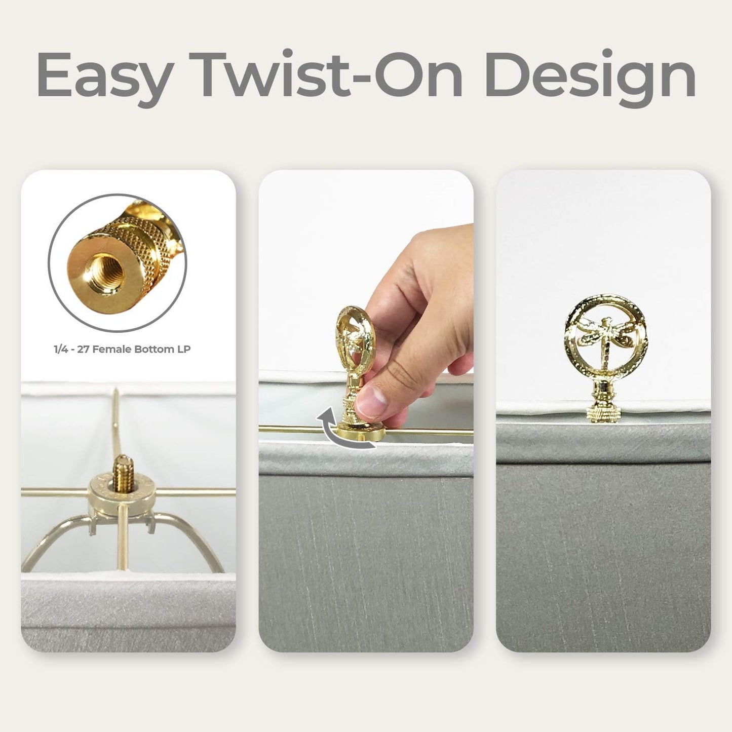 Royal Designs, Inc. Decorative Dragonfly Lamp Finial, F-5093-AB-1, Antique Brass