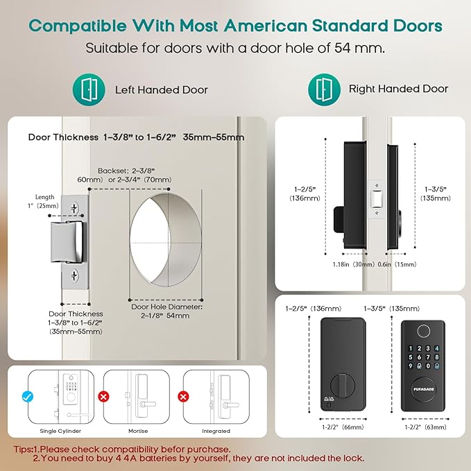 Keyless Entry Door Lock Deadbolt, Upgraded Electronic Deadbolt Smart Lock - Image 7