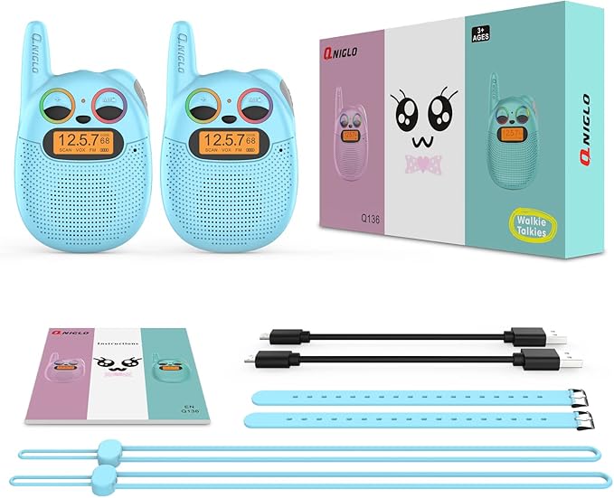 Qniglo Walkie Talkies for Kids Rechargeable 2 Pack, Christmas Birthday Gifts - Image 9