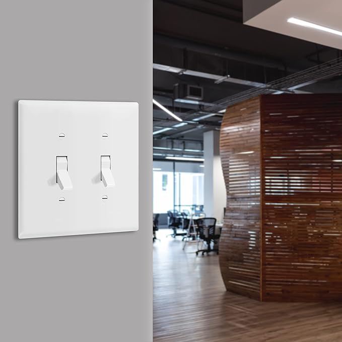 ENERLITES Toggle Switch Wall Plate, 2-Gang 4.88" x 4.92", UL Listed, - Image 8