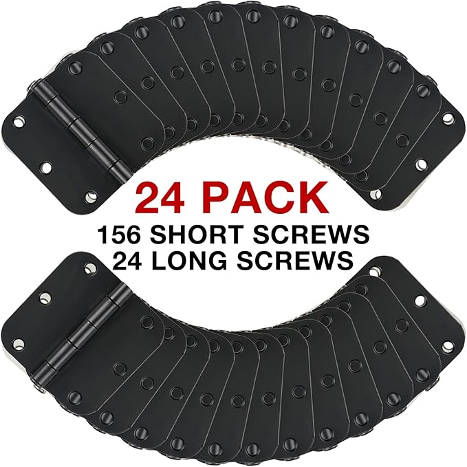 24 Pack Matte Black Door Hinges 3.5 x 3.5 Inch Interior 3 1/2 Inch Door Hinges - Image 6