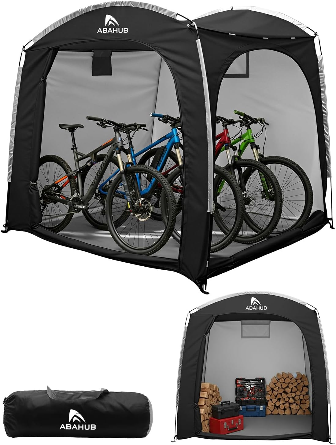 abahub portable bike storage shed tent with rain, main product view