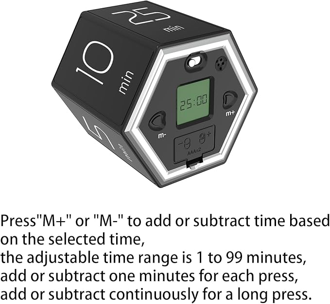 Timer, kitchen timers, magnetic digital visual pomodoro cube countdown timer - Image 7
