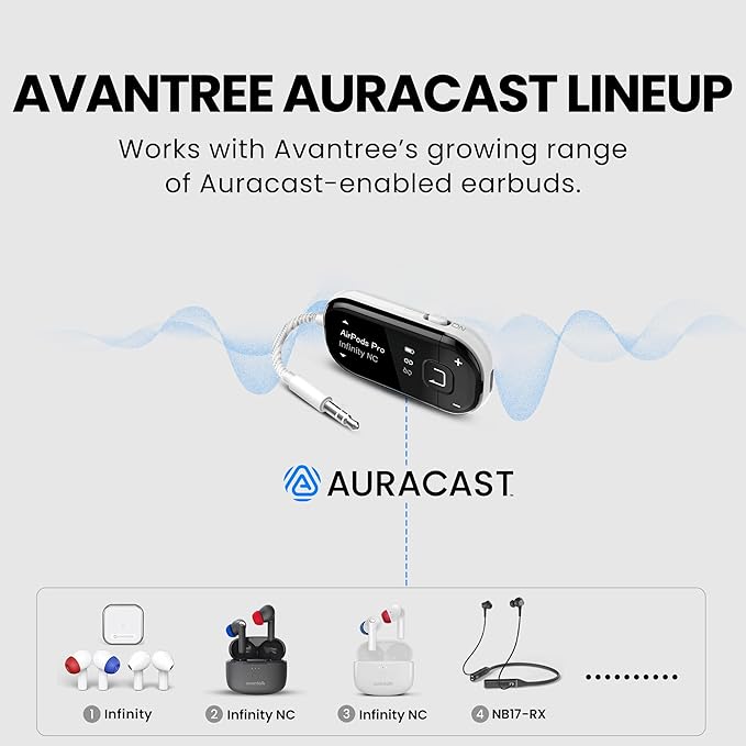 Avantree Voyager – OLED Display & Latest Auracast Bluetooth 5.4 Adapter - Image 8
