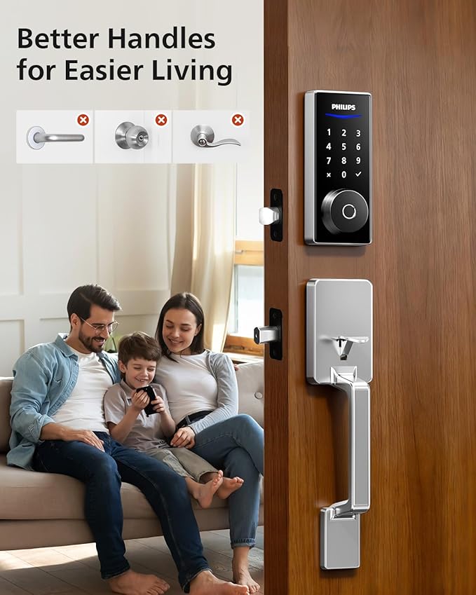 Philips Wi-Fi Smart Lock with Handle, Keyless Entry Keypad Door Lock with Handle - Image 9