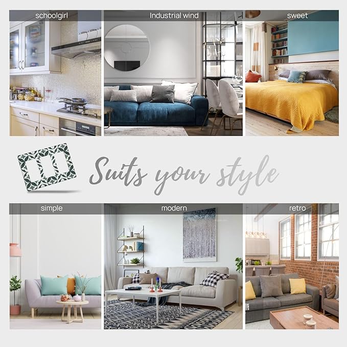 Bvtewkhz Green Luxury Modern Cubic Marble 3 Gang Triple Rocker Decorative Light - Image 7