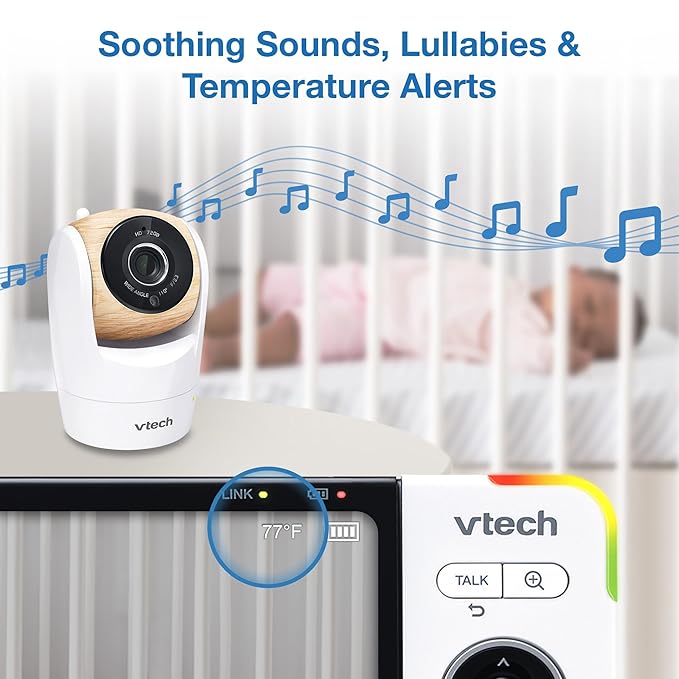VTech VM928-2HD 5” 720p HD Display 2 Cameras Baby Monitor, 110 Wide Angle View - Image 12