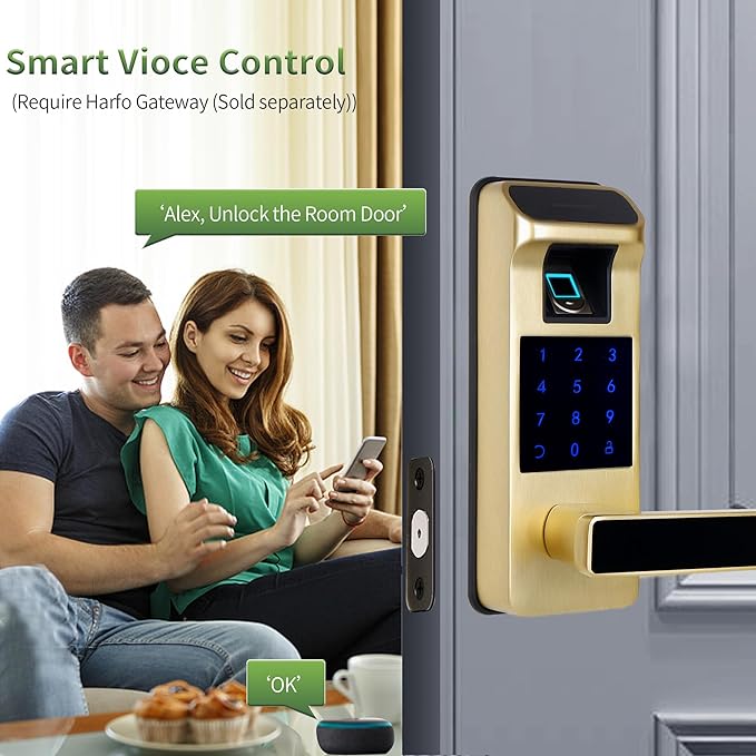Harfo Smart Door Lock, Heavy Duty 5 in 1 Keyless Entry Door Lock, Full App - Image 7