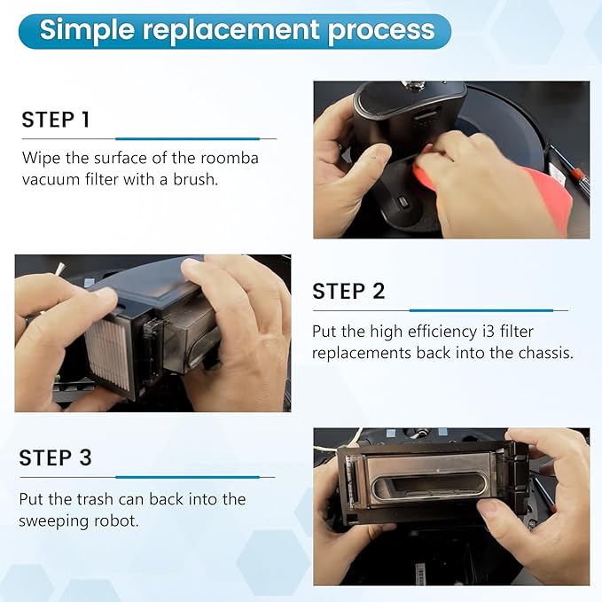 6 Pack Roomba Filters Fit for i-Robot Roomba I J E Series E5 E6 E7 i3 i3+ i4 i6 - Image 7