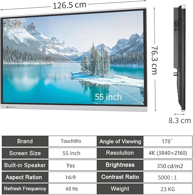 TouchWo 55" Touchscreen Monitor Smart Board, 4K Interactive Presentation - Image 7