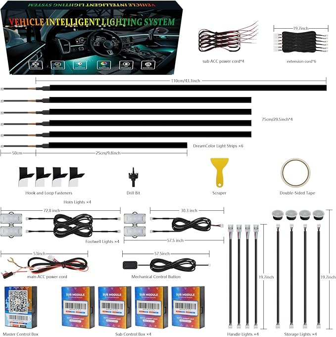 New Version Dreamcolor Acrylic Car Interior Lights 18 in 1 RGB Car Ambient - Image 9