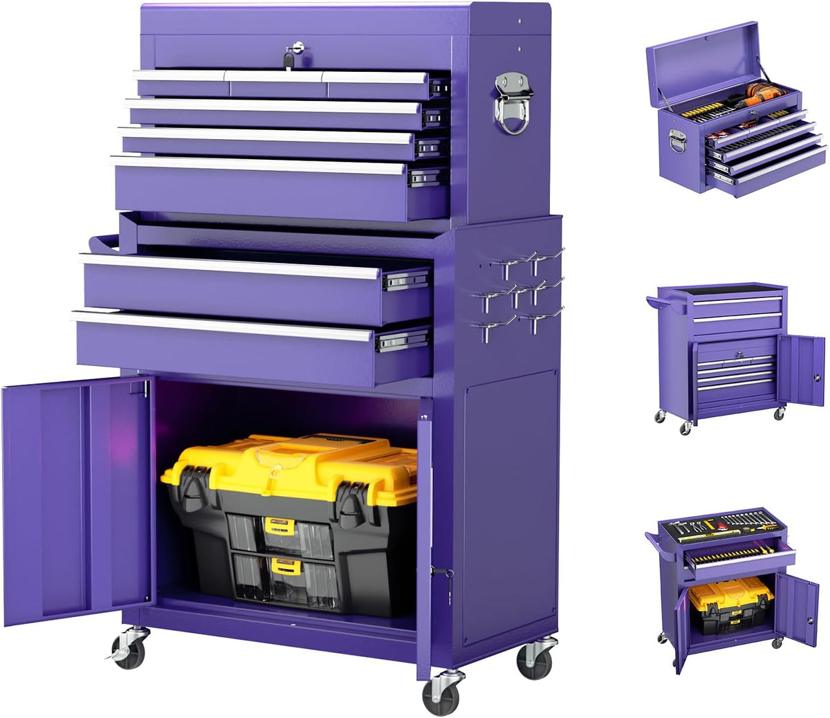oakcloud lockable 8-drawer rolling tool chest & cabinet, main product view