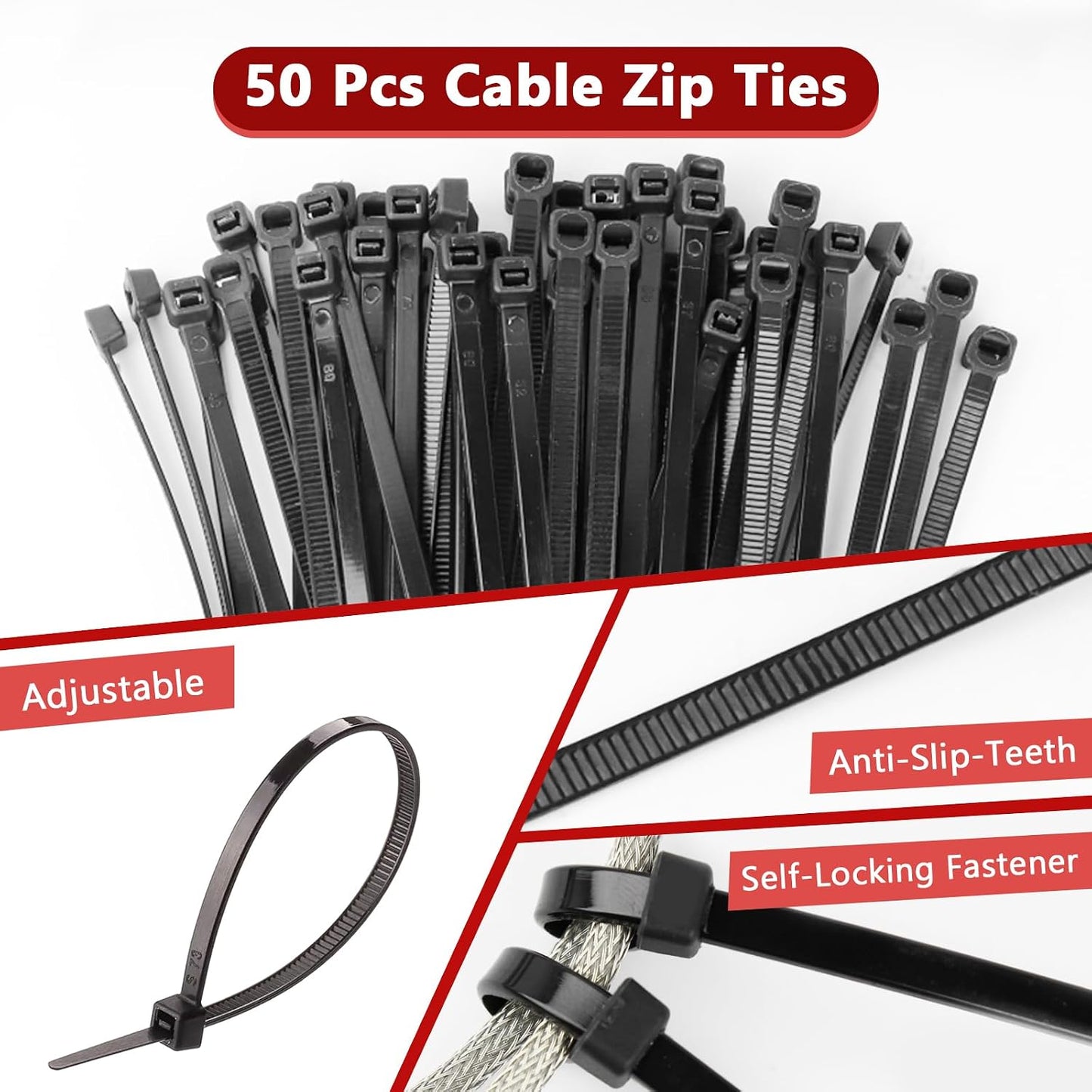 5-Pack SH201 Drain and Door Heater for Samsung and Most supco Refrigerators - Defrost Heater 7/16 Diameter 115V 15W 25 Inch Long Heater Wire - Refrigerator Drain Heater Tip with 50 Pcs Zip Ties