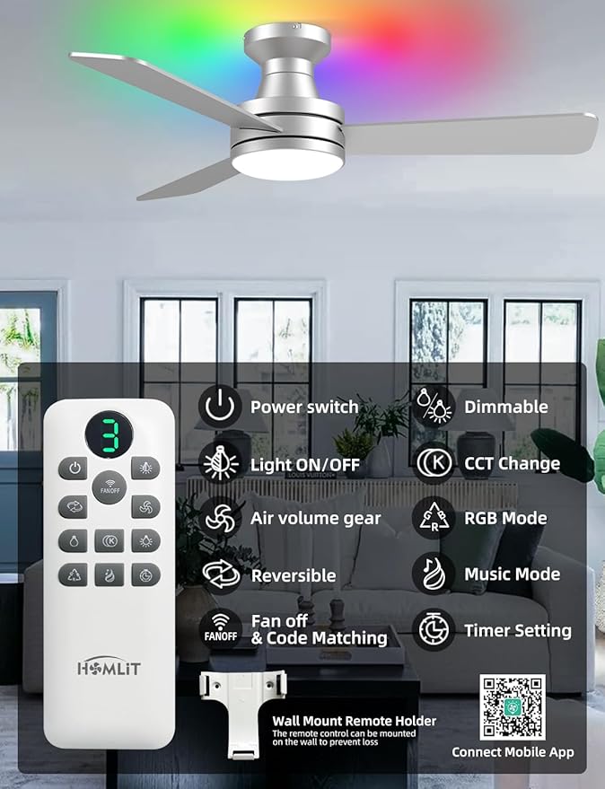 Homlit 42 inch RGB Ceiling Fan - Image 9