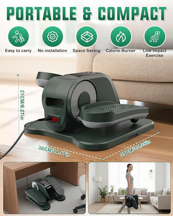 VIVURN® 019 Under Desk Elliptical 12 Adjustable Speeds Motorized Leg Exerciser - Image 7