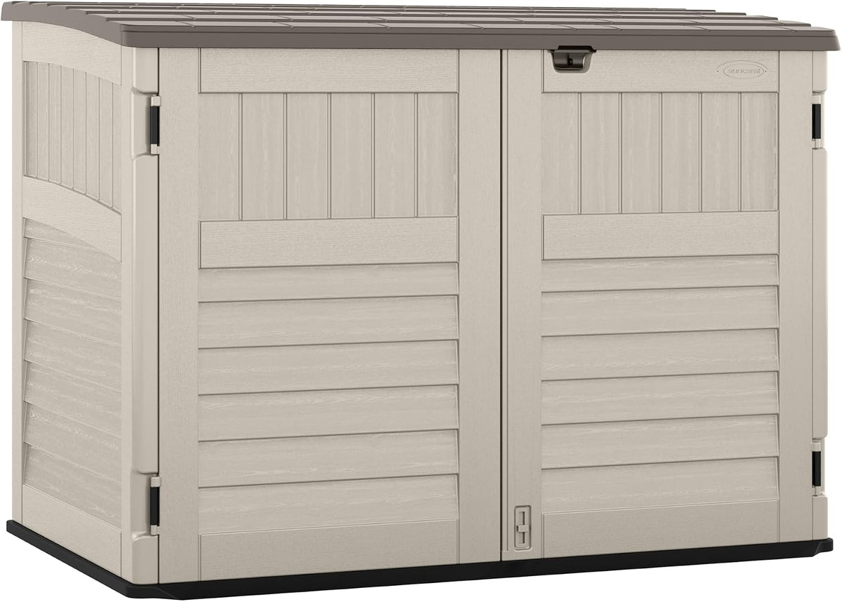 suncast 5.9' x 3.7' horizontal stow-away storage shed, main product view