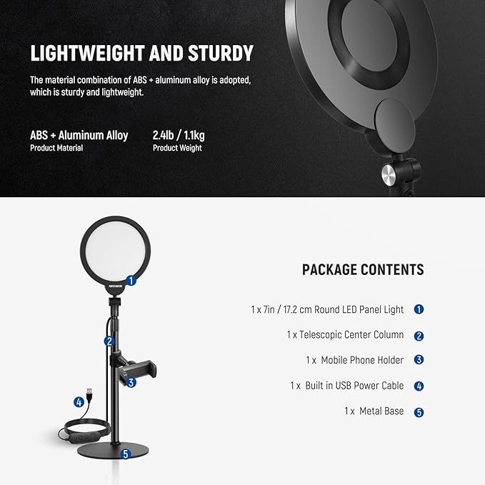 NEEWER Basics 7" Desk Ring Light - Image 8