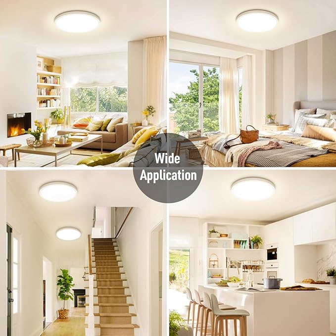 SunRider 2-Pack LED Flush Mount Ceiling Light Fixture, 4000K Neutral White - Image 5