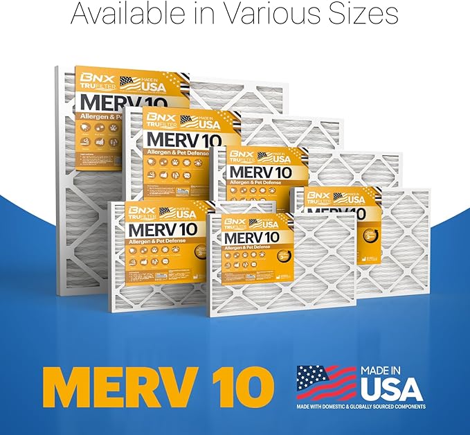 BNX TruFilter 12x12x1 MERV 10 AC Furnace Air Filter - Image 8