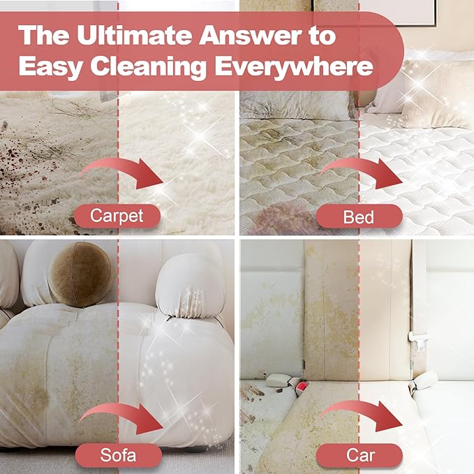 Upholstery Carpet Cleaner, MUJERBAY 12Kpa Portable Spot & Stain Cleaner - Image 6