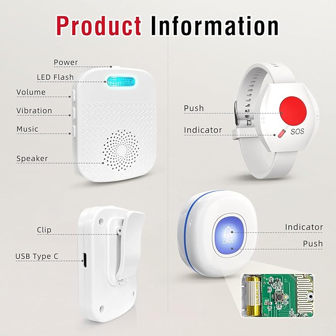 CallToU Caregiver Pager Wireless Call Buttons - Image 8