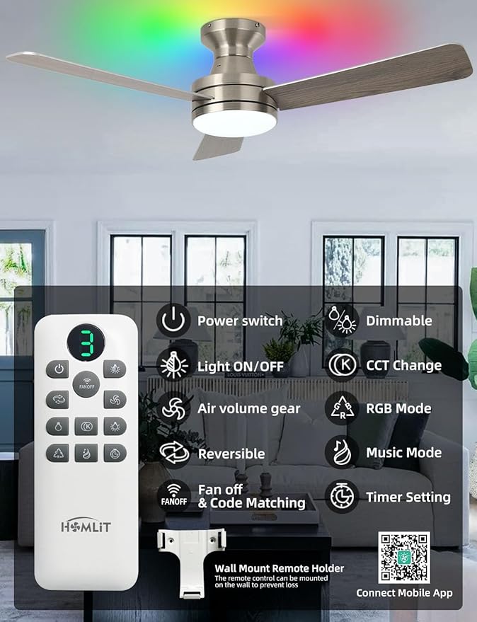 Homlit 42 inch RGB Ceiling Fan - Image 9