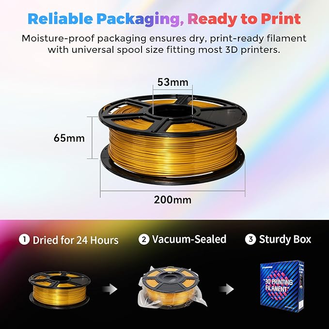 Flashforge 3D Printer Filament Silk PLA 1.75mm 1kg Spool-Dimensional Accuracy - Image 7