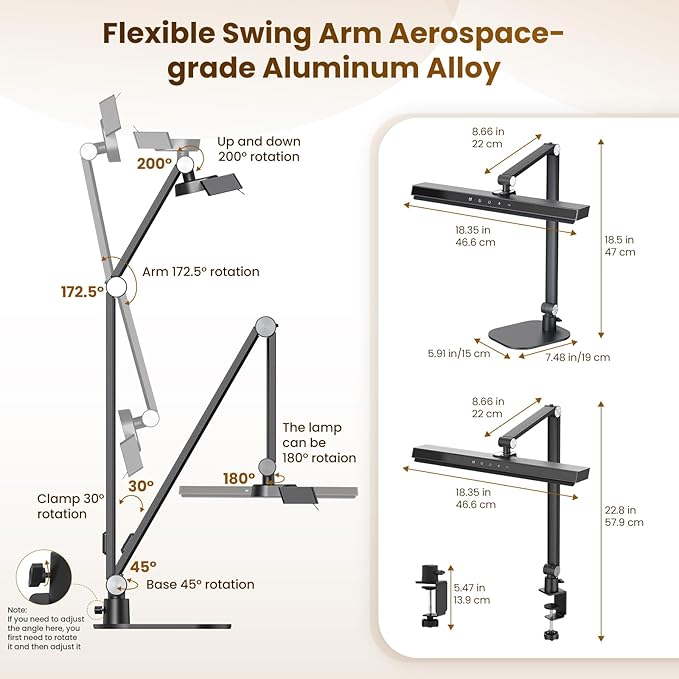 LIONVISON Desk Lamps for Home Office: 2 in 1 Eye-Caring Modern LED Desk Lamp - Image 9
