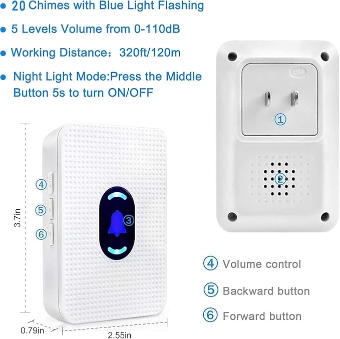 Daytech Wireless Caregiver Pager Call Button Elderly Nurse Alert System - Image 9