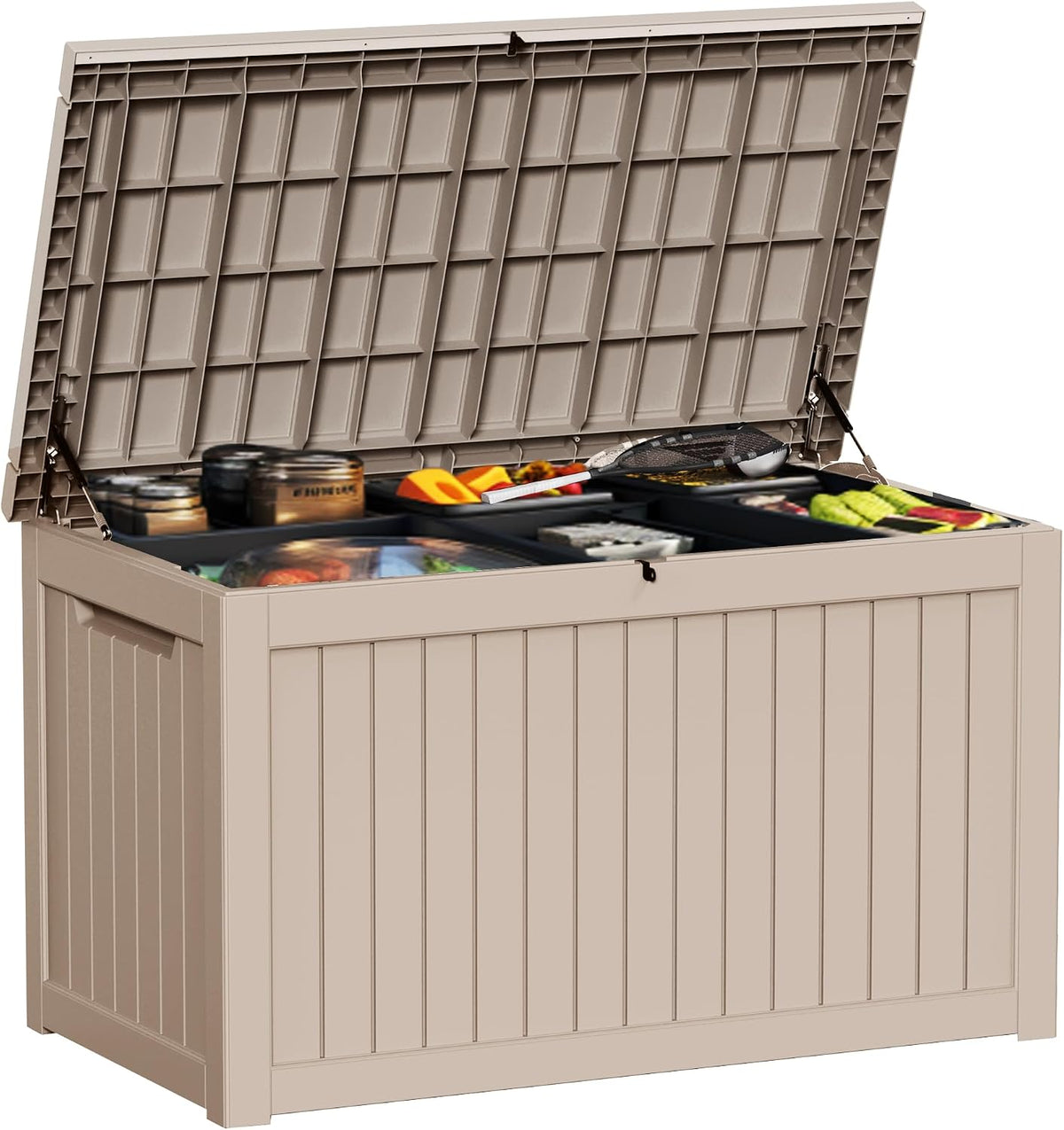 280 gallon resin large deck box, waterproof outdoor, main product view