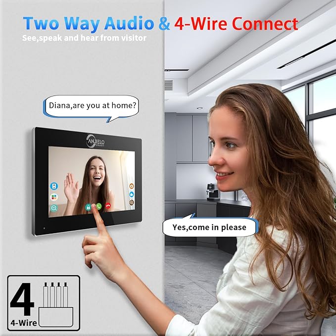 Wired Apartment Video Intercom System, 1080P HD Video Doorbell, Compatible - Image 7