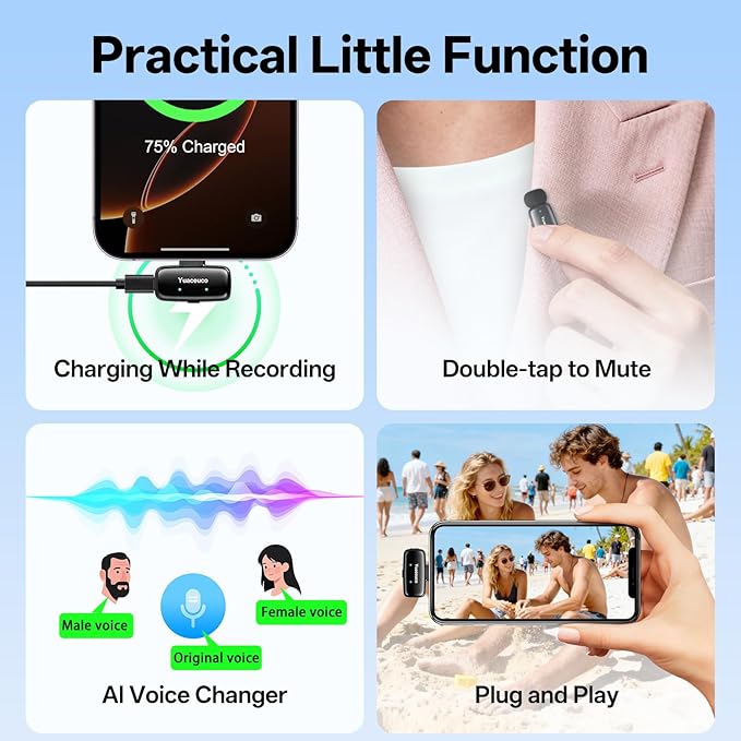 Yuaceuco Mini Wireless Lavalier Microphone - Image 9