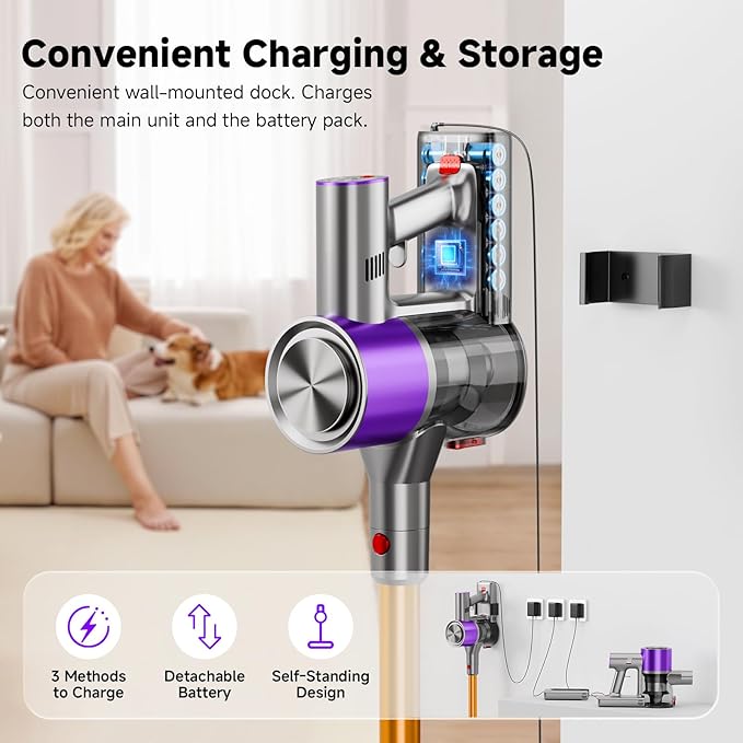 Clinkal Cordless Stick Vacuum Cleaner, 38Kpa Powerful Suction Vacuum Cleaner - Image 8