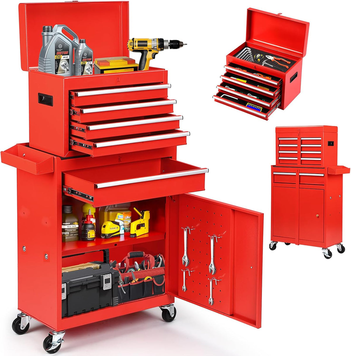 5-drawer rolling tool chest – 2-in-1 lockable tool, main product view