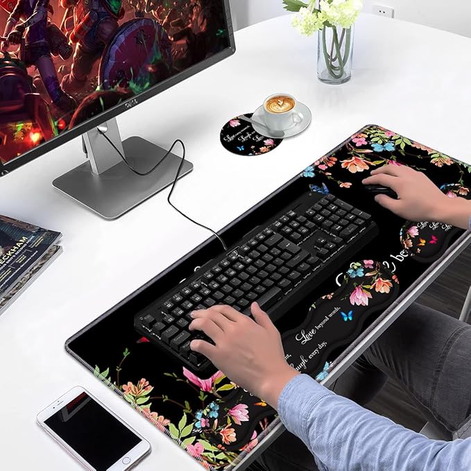 Ergonomic Keyboard Wrist Rest & Mouse Pad Wrist Rest Set, Large XXL Gaming Desk - Image 7