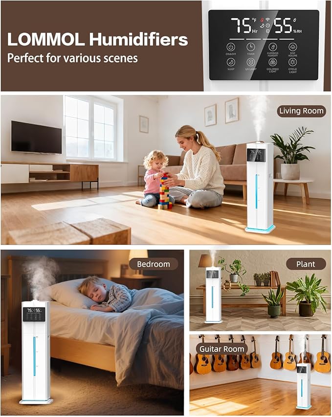 Cool Mist Humidifiers for Bedroom, Ultrasonic 2.4Gal 9L Quiet Top-Fill - Image 9