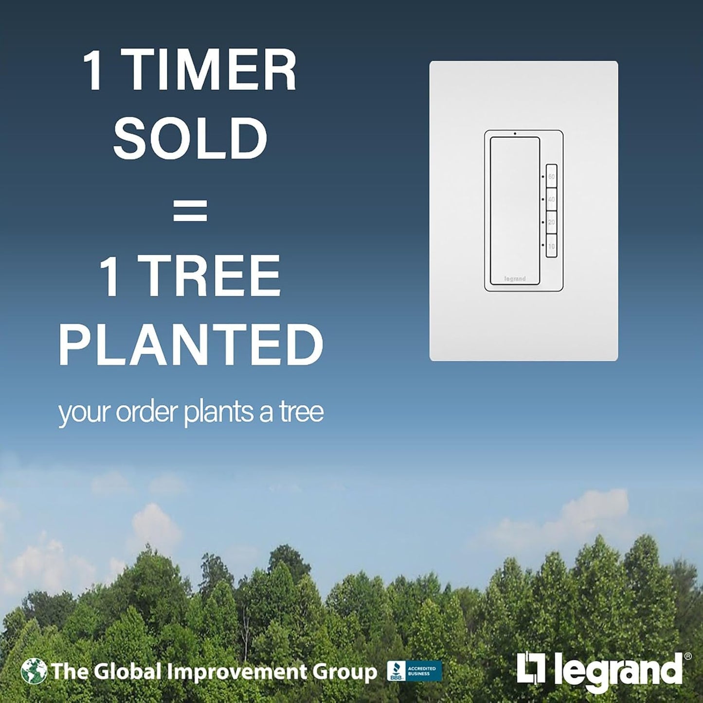 Legrand Radiant Digital Countdown Timer Rocker Light Switch, for Home Lighting Control, with Locator & Time Indicator, 60/40/20/10 Minute Settings, RT2WCCV4, White, 1 Count (Pack of 4)