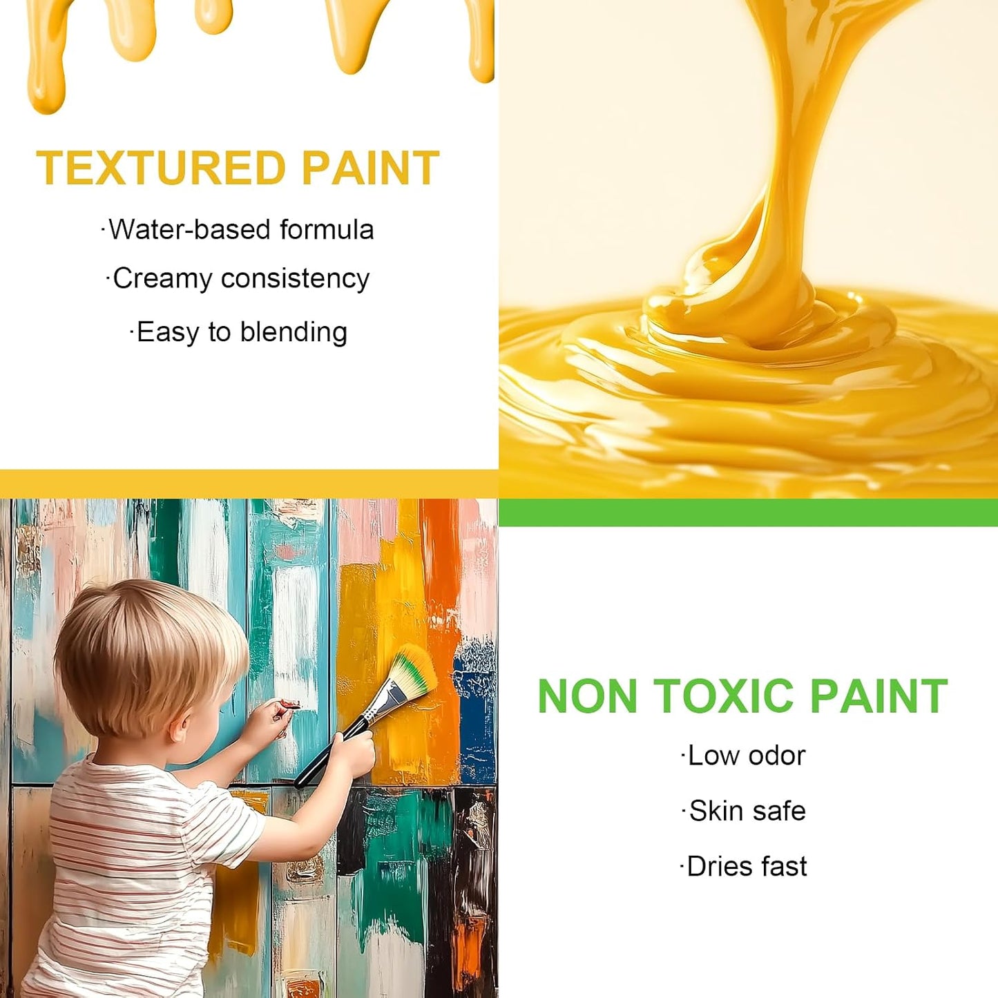 Nicpro 14 Colors Matte Chalk Paint for Furniture with Liquid Wax, 2 oz/60ml | Ultra Matte Finish, Quick Dry, Craft Paint, Home Decor for Wood, Cabinet, Non-Toxic Acrylic Paint Set for Beginner and Artist
